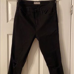 High rise distressed skinny jeans